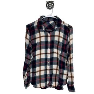 AEROPOSTALE Women’s Multicolor Plaid Flannel Collar Button Long Sleeve Shirt XL